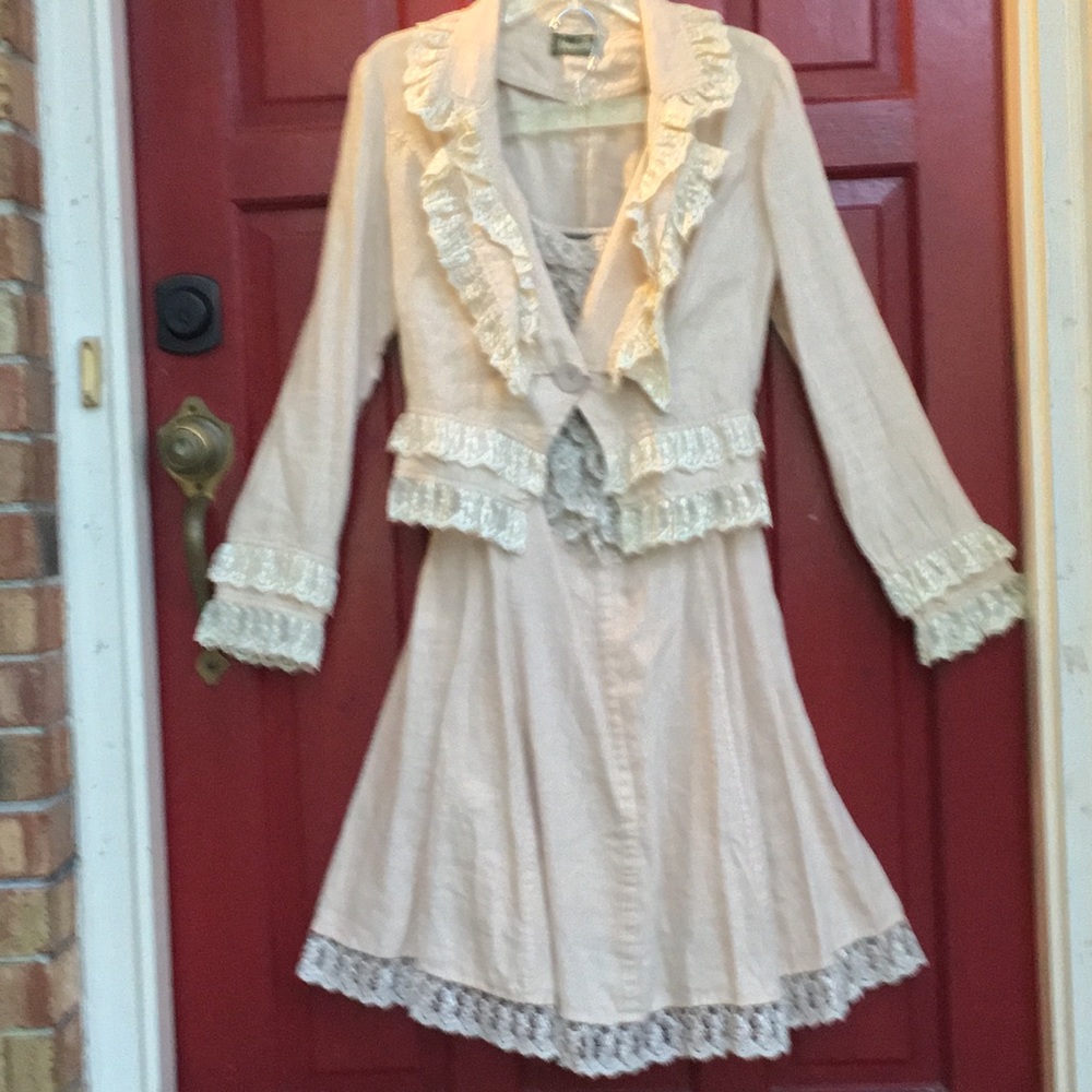 Stunning dress & jacket linen Victorian look